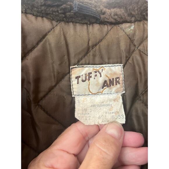 Vintage Tuffy ANR Bomber Jacket Mens 42L 70s Flight Coat Nylon Full Zip Flaws - Picture 2 of 11